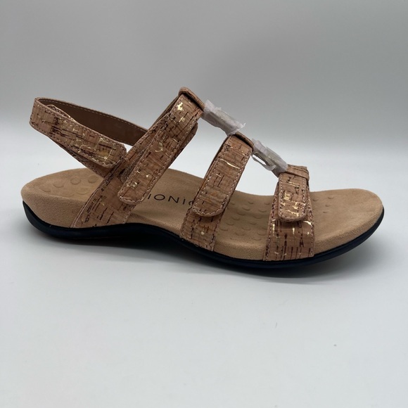 Vionic Cork and Gold Women's Sandals - Picture 2 of 7